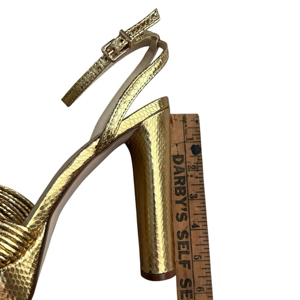 Jessica Simpson Immie Gold Metallic Platform Sandals Women 9.5 Block Heels - Picture 9 of 9
